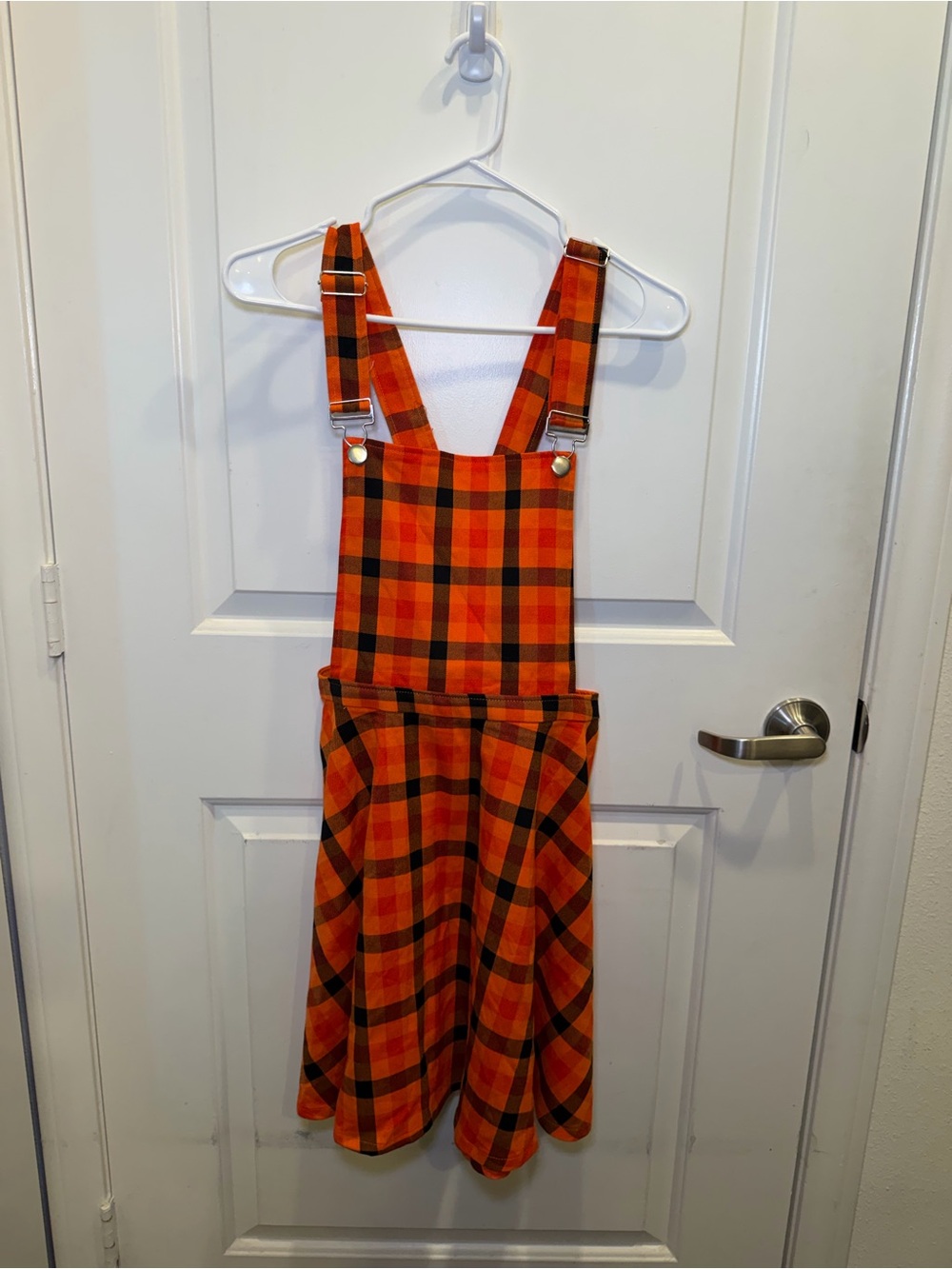 NWOT Hot Topic Orange Black Plaid Juniors Skirtall